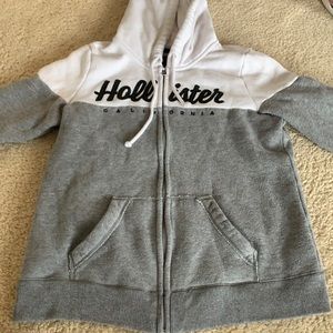 Gray and White Hollister zip up!!